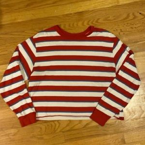 cropped striped t-shirt